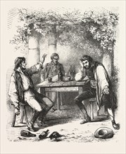 A glass of wine in the garden, the count of monte christo alexandre Dumas, 1844, historical novel,