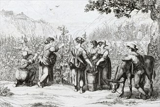 Vendanges à Tivoli en 1840