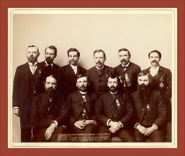 Past Grand Masters of Dakota I.O.O. F., 1890, at Deadwood, S.D. A.E. Clough, A.E.Nugent, H.J. Rowe,