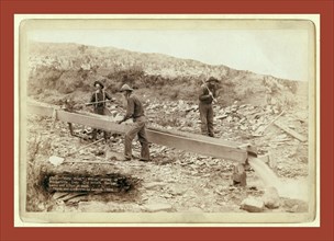 Gold Dust. Placer mining at Rockerville, Dak. Old timers, Spriggs, Lamb and Dillon at work, John C.