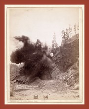 In mid air. A wonderful blast in building railroad to Deadwood, John C. H. Grabill was an american