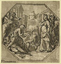 Ritual in honor of Psyche / AA [monogram of Andrea Andreani] in Mantoua 1602. Vicentino, Giuseppe