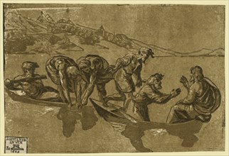 The miraculous draught of fishes, between 1500 and 1530, printed 1609, Carpi, Ugo da,