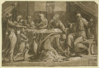 Christ at the table of Simon the Pharisee, Carpi, Ugo da, 1480-approximately 1532