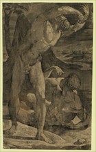 Two nude men: one standing, one reclining, between 1500 and 1551, Beccafumi, Domenico, 1486-1551