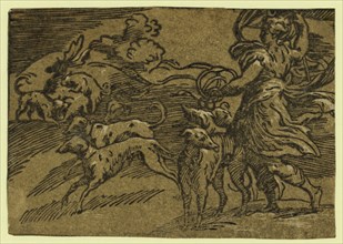 Diana hunting the stag, between 1530 and 1550. Trento, Antonio da, approximately 1508-approximately