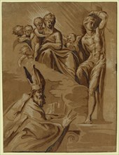 The Virgin, St. Sebastian and a holy bishop, Carpi, Ugo da, 1480 approximately 1532, Date Created