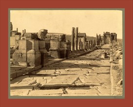 Roman ruins Thamugas, triumphale Way, Algiers, Neurdein brothers 1860 1890, the Neurdein