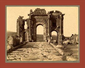 Roman ruins Thamugas, Arc de Triomphe, Algiers, Neurdein brothers 1860 1890, the Neurdein