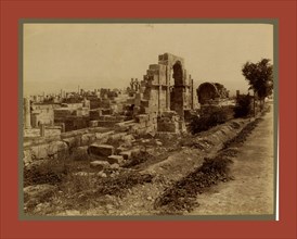 Tebessa Ruins of Byzantine Basilica, side door, Algiers, Neurdein brothers 1860 1890, the Neurdein