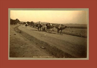 Biskra Departure of a caravan, Algiers, Neurdein brothers 1860 1890, the Neurdein photographs of