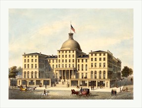Burnet House, Hotel Burnet, Cincinnati, Ohio, Onken's Lithography, between 1850 and 1860, US, USA,