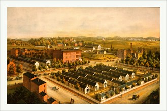 Douglas & Stanton Hospitals, Washington,D.C., lith. & print. by Chas. Magnus, N.Y.. circa 1864, US,