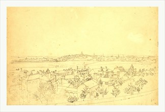 Boston, Charlestown & Bunker Hill as seen from the fort at Roxbury, 1828 by John Rubens