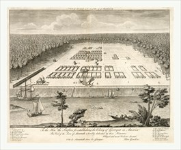 A view of Savannah, Georgia, as it stood the 29th of March, 1734. Lithograph of engraving by P.