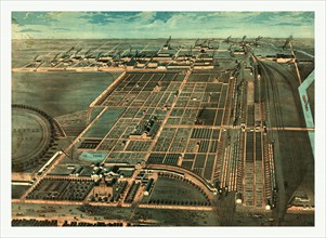 The Great Union Stock Yards of Chicago by by Walsh & Co., circa 1878, US, USA, America