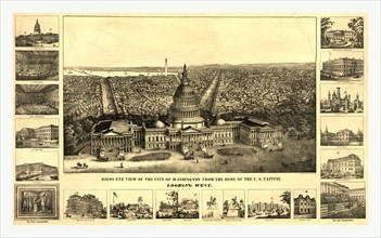 Birds eye view of the city of Washington from the dome of the U.S. Capitol Looking west, A. Sachse