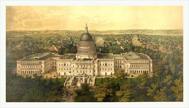 Panoramic view of Washington City from the new dome of the Capitol, looking east by Casimir Bohn,
