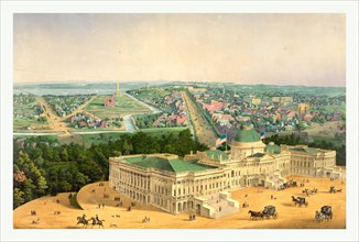 View of Washington by E. Sachse & Co., circa 1852, US, USA, America