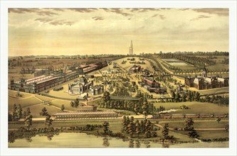 Bird's eye view, Centennial buildings, Fairmont Park, Philadelphia. 1876 by H.J. Toudy & Co., circa