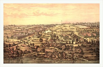 Bird's eye view, Centennial Buildings, Fairmount Park, Philadelphia by H.J. Toudy & Co., circa
