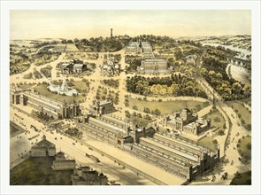 View of the ground and buildings, International Exhibition, 1876, Fairmount Park, Philadelphia by A