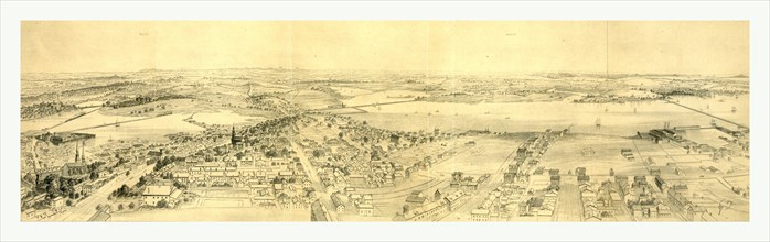 Vicinity of Boston, from Bunker Hill monument, 1853 by james Smillie, 1807 1885, US, USA, America
