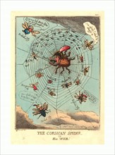 Thomas Rowlandson (British, 1756  1827 ), The Corsican Spider in his Web, published 1808, hand