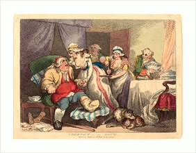 Thomas Rowlandson (British, 1756  1827 ), Comfort in the Gout, 1785, hand colored etching