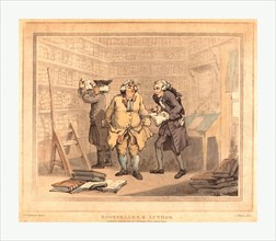 Thomas Rowlandson (British, 1756 - 1827 ), Bookseller and Author, 1784, hand-colored etching and