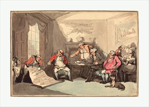Thomas Rowlandson (British, 1756 - 1827 ), A Militia Meeting, probably 1799, hand-colored etching,