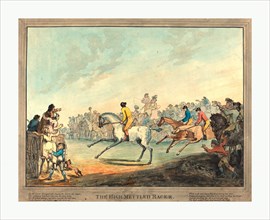 Thomas Rowlandson (British, 1756 - 1827 ), The High-mettled Racer, 1789, hand-colored etching,