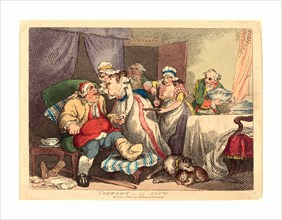 Thomas Rowlandson (British, 1756 - 1827 ), Comfort in the Gout, 1785, hand-colored etching,