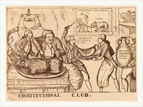Constitutional Club, Dent, William, active 1741-1780, artist, England, satire on the Westminster