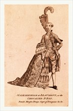 Mademoiselle de Beaumont or The Chevalier D'Eon, England, 1777, D'Eon (W.L.) dressed half as a