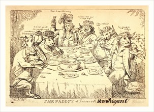 The paddy's at dinner with Puddinghead, the Regent, London, 1789, George, Prince of Wales, seated