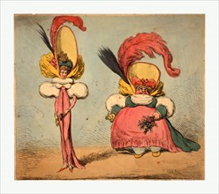 Following the fashion, Gillray, James, 1756-1815, artist, engraving 1794, Two women, one tall and
