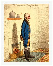 The comforts of a Rumford stove Vide Dr. G-rn-ts lectures /, Gillray, James, 1756-1815, engraving
