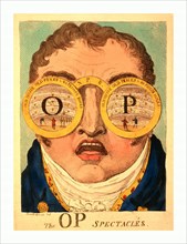 The OP spectacles, Cruikshank, George, 1792-1878, artist, engraving 1809, Satire showing head of