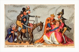 Taming of the shrew, Katharine and Petruchio, The modern Quixotte, or, what you will, Gillray,