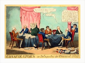 Conspirators; or, delegates in council, Cruikshank, George, 1792-1878, artist, engraving 1817,