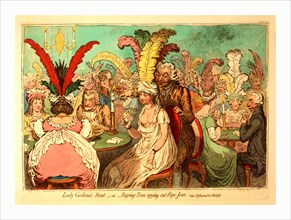 Lady Godina's rout or Peeping Tom spying out Pope Joan, Gillray, James, 1756-1815, engraver,