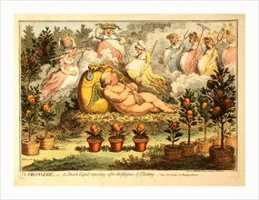 The Orangerie  or  the Dutch Cupid reposing after the fatigues of Planting, Gillray, James,