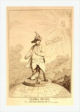 Gloria Mundi, or The Devil addressing the sun  Pare. Lost, Book IV, Gillray, James, 1756-1815,