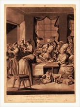 A society of patriotic ladies, at Edenton in North Carolina, en sanguine engraving shows satire of