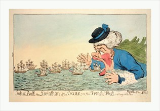 John Bull, the leviathan of the ocean or the French fleet sailing into the mouth of the Nile!,