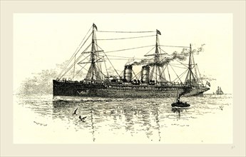 The Cunard Steamship Umbria, USA, 1891