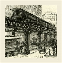 New York and Brooklyn, The elevated Railway, 1891, USA