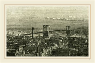 View of the Bridge from the New York Side, 1891, USA