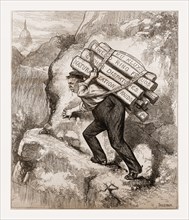 UP-HILL WORK, 1880, 19th century engraving, USA, America